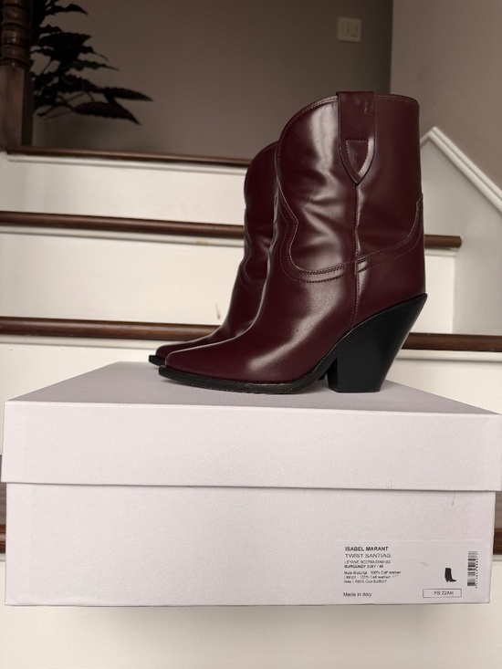 Isabel Marant Shoes - Isabel Marant Leyane Western Boot Burgundy US 10- EU 40